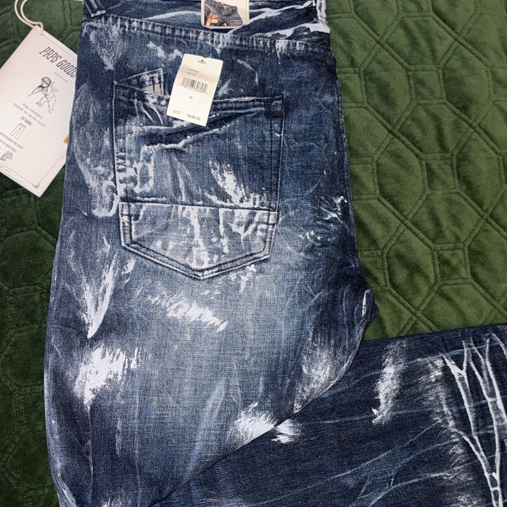 PRPS Indigo Slim Jeans with White Highlights - Picture 5 of 7